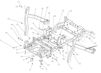 Frame Diagram and Parts List for ZTX4-48KH (47RSAAA6010)(2020) Cub Cadet Lawn Tractor